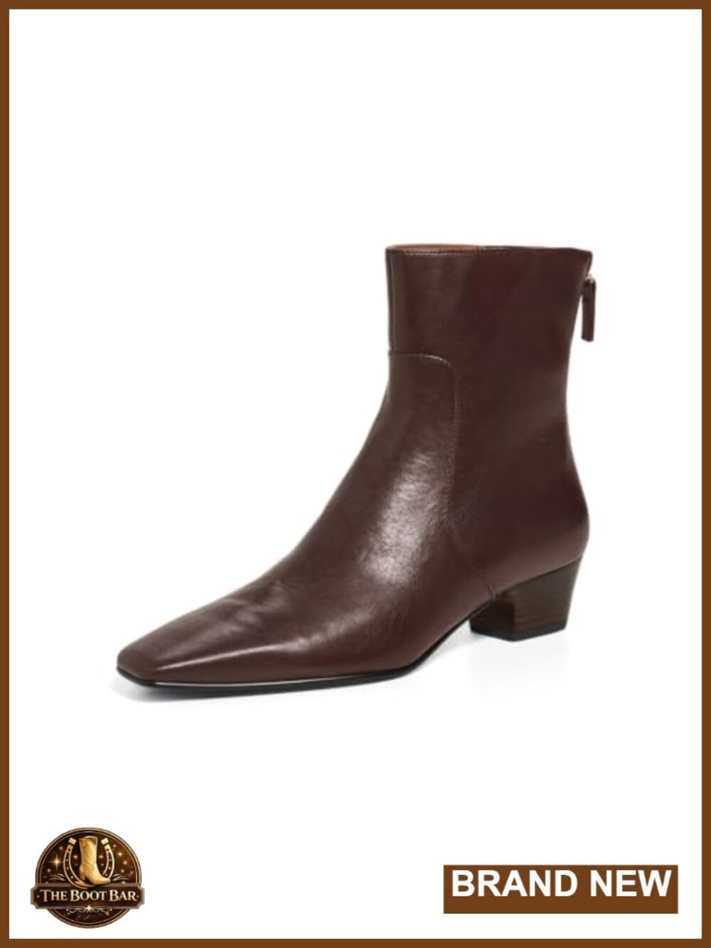 Women's Square Toe Ankle Boots Block Low Heel Back Zipper Booties